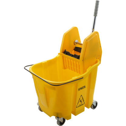 Sparta 4690404 35 Qt Yellow OmniFit Mop Bucket Combo: Down Press Wringer