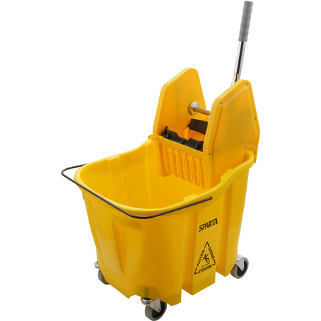 Sparta 4690404 35 Qt Yellow OmniFit Mop Bucket Combo: Down Press Wringer