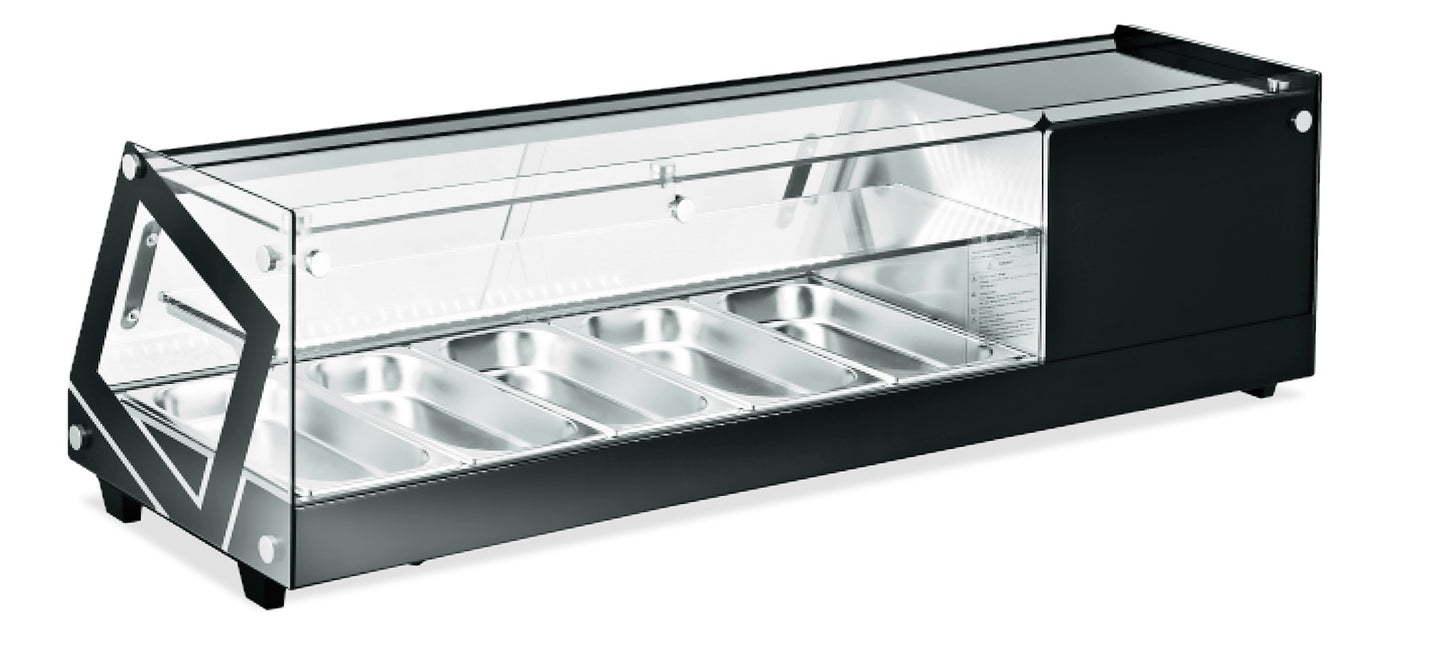 Omcan 44393 2.6cu.ft. / 64L 51" Refrigerated Sushi Showcase with Flat Glass