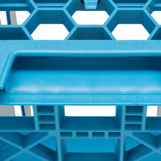 Carlisle RG9-214 Carlisle Blue 9-Compartment Polypropylene OptiClean Divided Glass Rack with 2 Extenders 7.12"