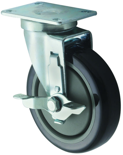 Winco CT-23B Caster w/Brake for 2-3/8" x 3 5/8" Universal Plate (2pcs)