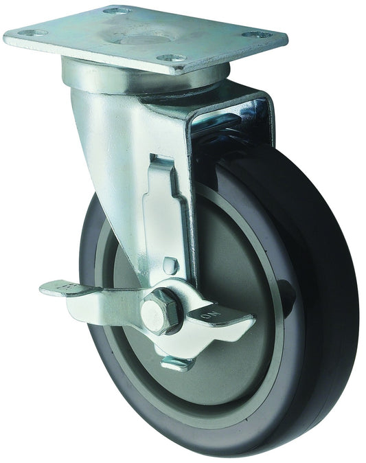 Winco CT-23B Caster w/Brake for 2-3/8" x 3 5/8" Universal Plate (2pcs)