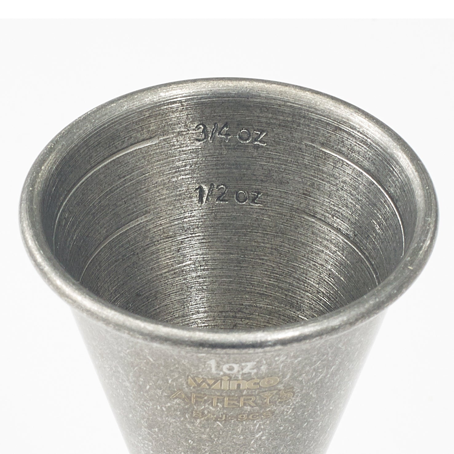 Winco BAJ-9CS 1 x 2 oz Crafted Steel Finish After 5 Jigger w/ Inner Marking Lines
