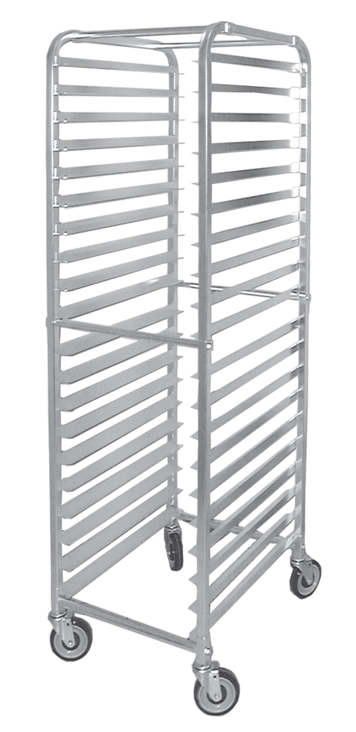 Omcan 13506 Curved Aluminum Top Bun Pan Rack with 20 slides and 3" spacing