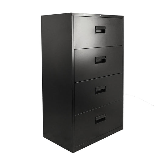 Omcan 21654 30" Wide Black 4-Drawer Legal Lateral File Cabinet