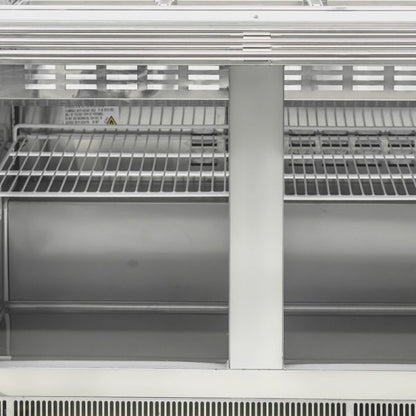 Omcan 50089 60" Stainless Steel Refrigerated Salad Bar / Cold Food Table with Sneeze Guard, Tray Slide and Pan Covers