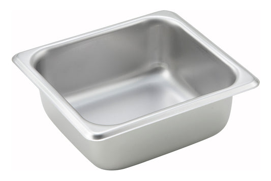Winco SPS2 1/6 Size Stainless Steel Straight-sided Steam Pan, 2-1/2" Deep
