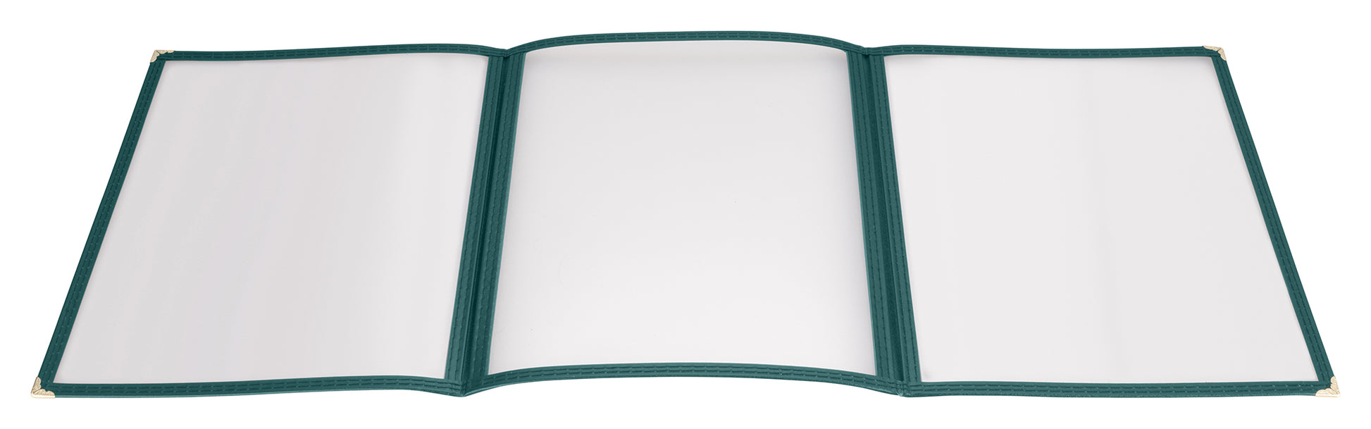 Winco PMCT-9G 9-1/2" x 12-1/8" Green Triple Fold Menu Cover