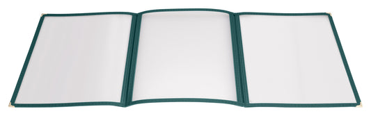 Winco PMCT-9G 9-1/2" x 12-1/8" Green Triple Fold Menu Cover