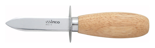 Winco KCL-1 2-3/4" Oyster/Clam Knife, Wooden Handle