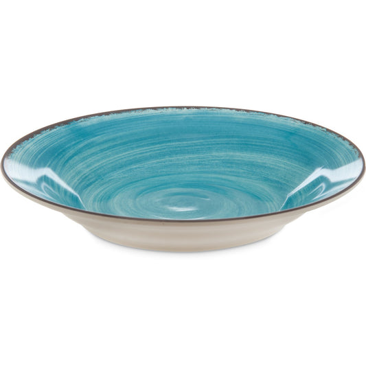 Carlisle 5400315 28.5 oz Aqua Mingle Melamine Rimmed Soup Bowl