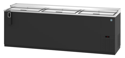 Hoshizaki CC95 Black Three Section Vinyl Back Bar Bottle Cooler, Slide Top Doors Refrigerator