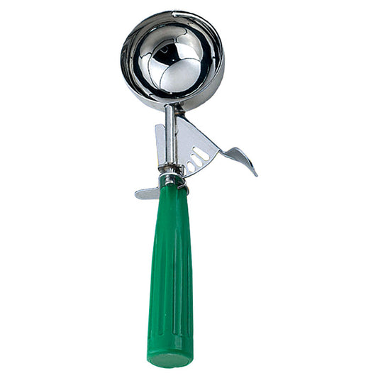 Omcan 34843 3 1/4 oz Ice Cream Disher with Green Plastic Handle (Size 12)