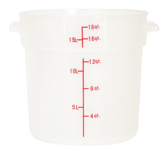 Omcan 80237 18 Qt Translucent Round Polypropylene Food Storage Container