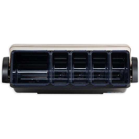 San Jamar BD4005S 8 Pint Black 5-Tray Dome Garnish Center