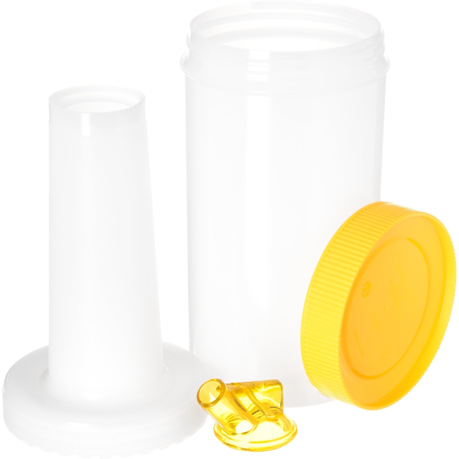Carlisle PS601N04 32 oz/ Quart Yellow Store N' Pour Complete Unit Bundle