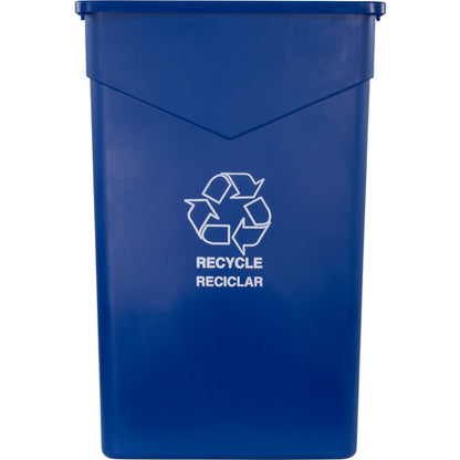 Carlisle 342023REC14 23 Gallon Blue Rectangle Polyethylene TrimLine Recycle Waste Container