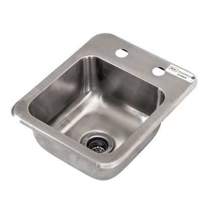 BK Resources DDI-0909524 One Compartment Stainless Steel Drop-In Sink 9L x 9W x 4D Bowls