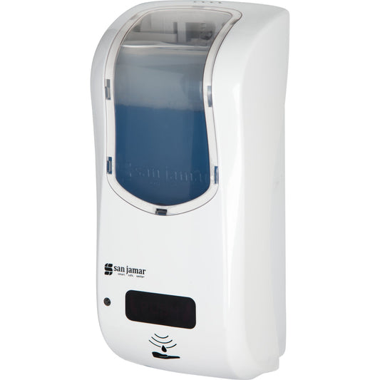 Carlisle SHF970WHCL 900 mL White/Clear Plastic Summit Rely Hybrid Electronic Soap, Foam