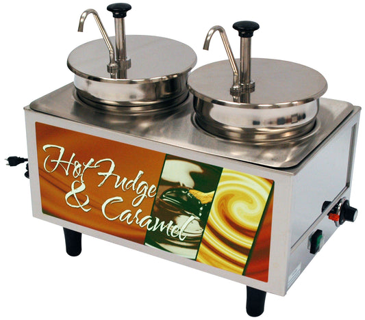 Winco 51074H Benchmark Hot Fudge/Caramel Warmer 2-Pumps