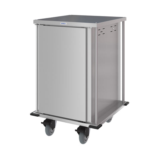 Dinex DXPTQC2T1D14 2 Trays Per Slide 14 Trays Single Door Stainless Steel Totally Quiet Compact Meal Delivery Cart