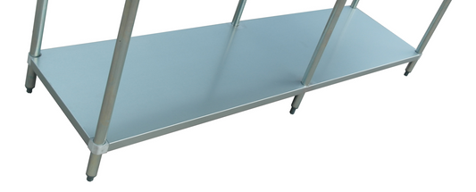 Omcan 17627 30" x 84" Galvanized Undershelf for 20434 and 23806 Elite Series Worktables