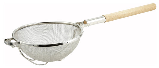 Winco MST-1010D 10-1/2" Nickel-Plated Reinforced Double Mesh, Round Handle