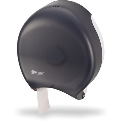 San Jamar R6000TBK 12" Black Pearl Single High Impact Plastic Classic Jumbo Bath Tissue Dispenser, 3.25" core