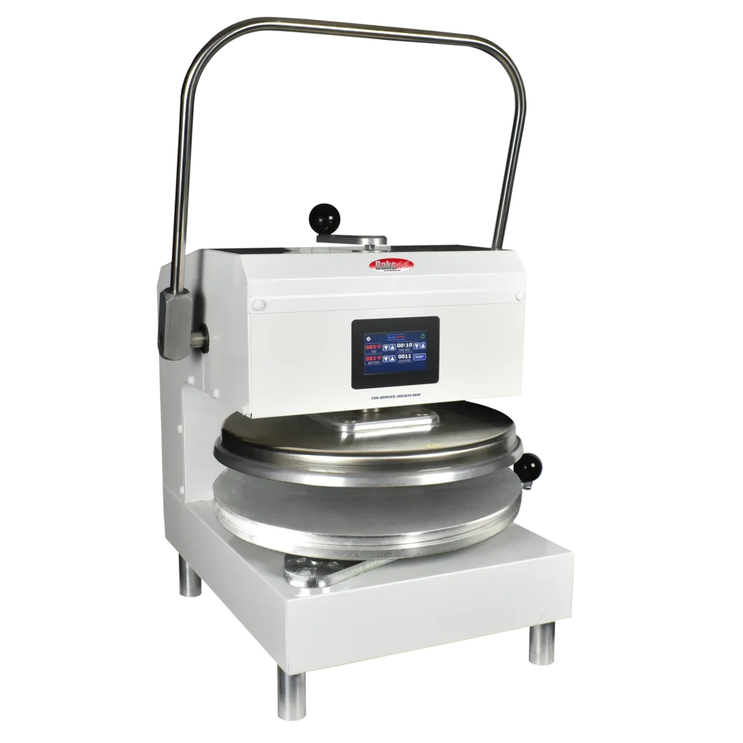 BakeMax BMDXMW Countertop White Powder Coat Manual Single Heat Dough Press