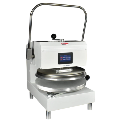 BakeMax BMDXMW Countertop White Powder Coat Manual Single Heat Dough Press