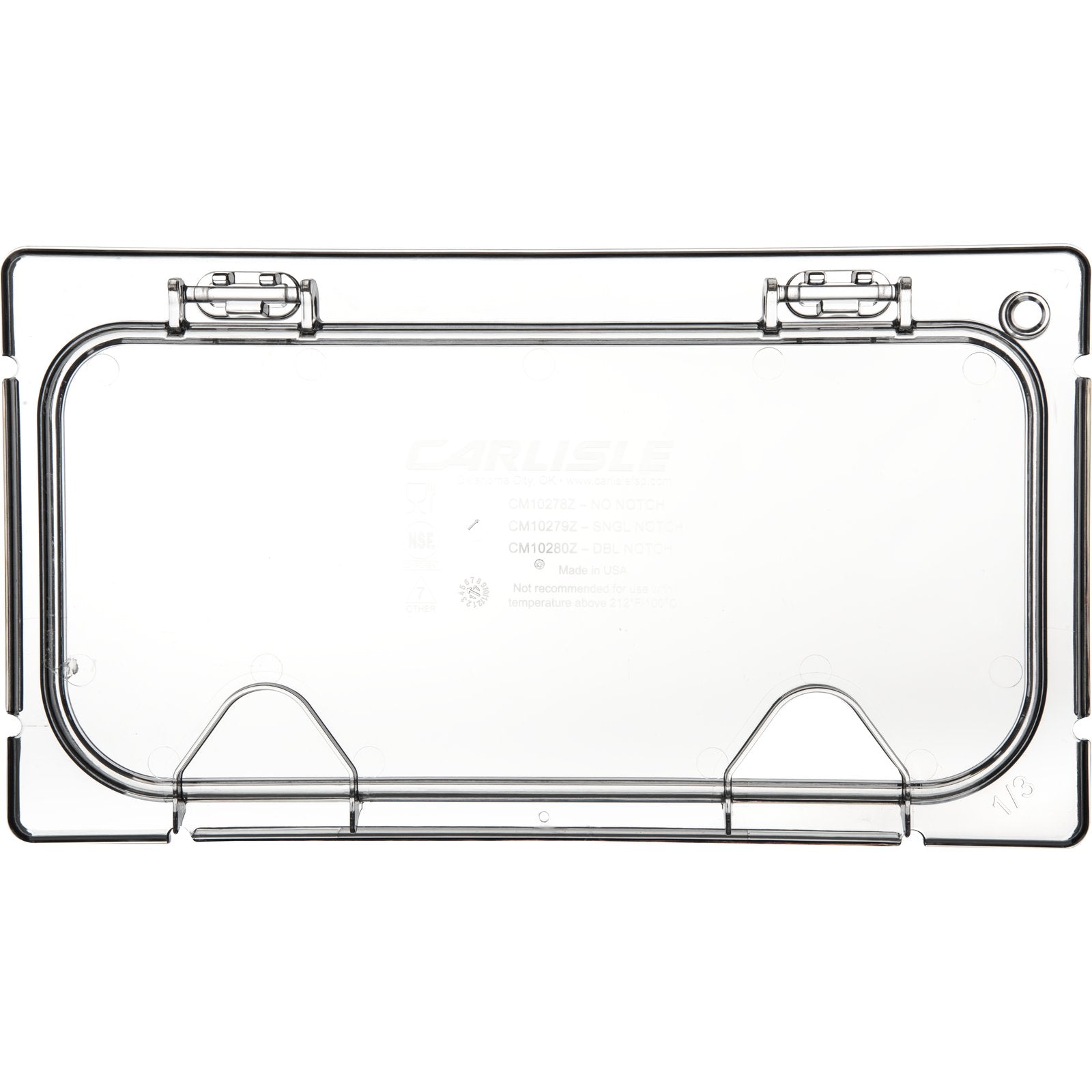 Carlisle CM10279Z07 1/3 Size Clear Coldmaster EZ Access Lid with Notch