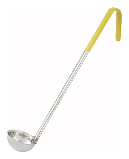 Winco LDC-1 1 oz. Yellow Stainless Steel Ladle