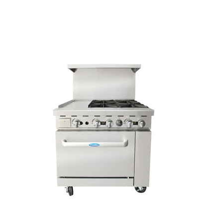 Atosa AGR-4B12GL-NG 36" Natural Gas Four Burner Gas Range with 12" Griddle