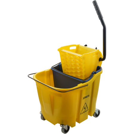Sparta 9690404 35 Qt Yellow Polypropylene OmniFit Mop Bucket Combo - Side Press Wringer & Soiled Water Insert