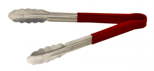 Omcan 80546 12-inch Red Plastic Handle Heavy-Duty Utility Tong