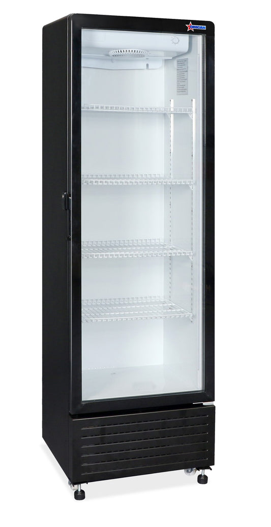 Omcan 47460 10.7cu.ft. / 285L 23" Black Single Glass Door Refrigerator