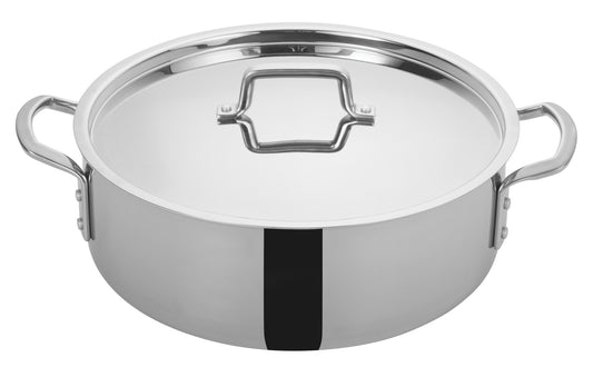 Winco TGBZ-14 14 Qt. Stainless Steel Triply Brazier w/Cover