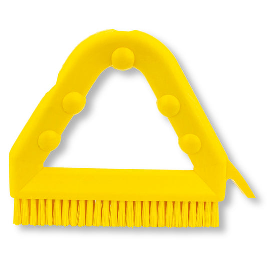 Carlisle 41323EC04 9" Yellow Spart Color Coded Tile and Grout Brush