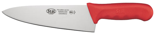 Winco KWP-80R 8" Red Polypropylene Handle Cook's Knife