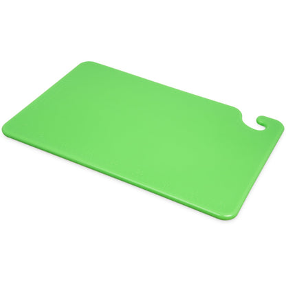 San Jamar CB121812GN 12" x 18" x 0.5" Green Cut-N-Carry Cutting Board