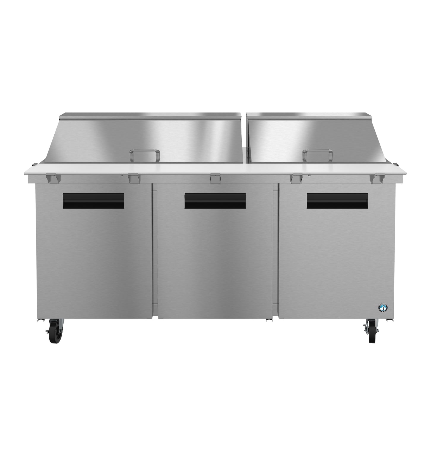 Hoshizaki SR72B-30M Three Section Stainless Doors Mega Top Prep Table Refrigerator