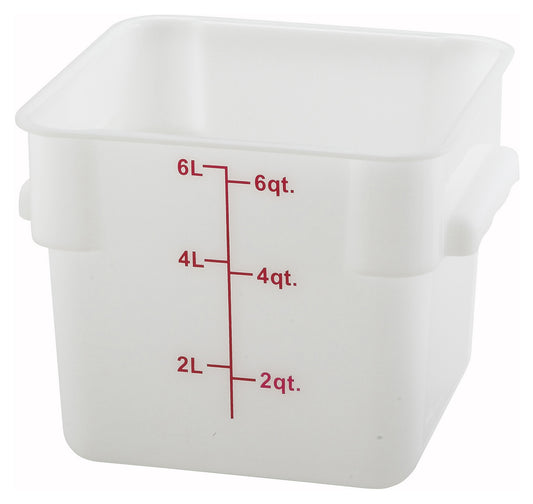 Winco PTSC-6 6 Qt. Translucent Polypropylene Storage Container