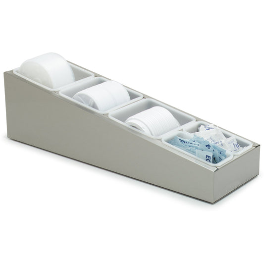 Carlisle 38800GLC 25"x 7"x 6-5/8" Silver Lid/Condiment Organizer