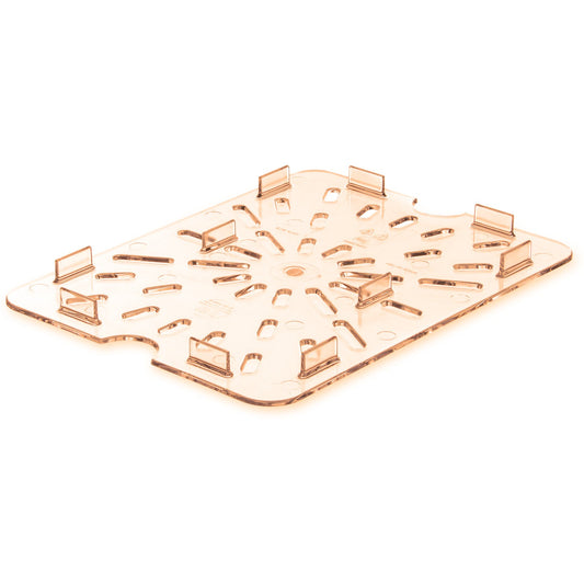 Carlisle 1043513 1/2 Size Amber High Heat Plastic StorPlus Food Pan Drain Grate
