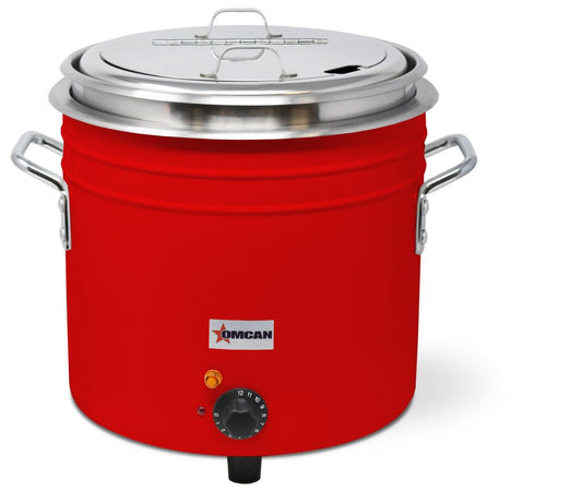 Omcan 44426 11 Qt Red Retro Soup Warmer/Rethermalizer