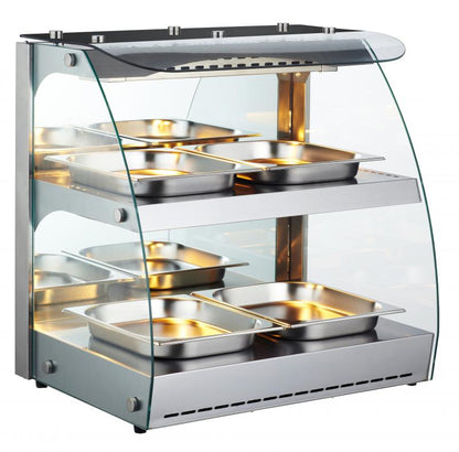 Omcan 43121 100L 25" Double Shelf Full Service Heated Display Case