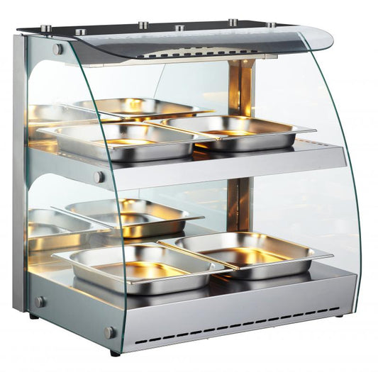 Omcan 43121 100L 25" Double Shelf Full Service Heated Display Case