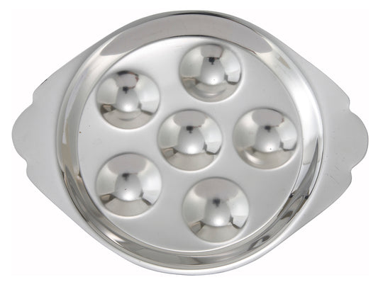 Winco SND-6 Stainless Steel 6 Holes Snail Dish