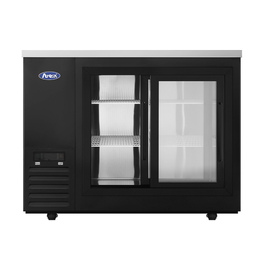 Atosa SBB48SGGR-AUS2 48" Black Sliding Glass Door Back Bar Cooler
