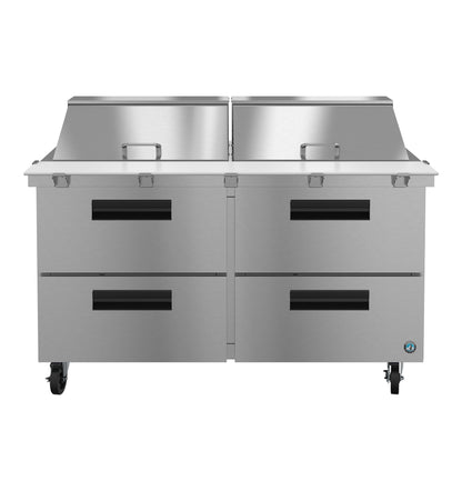 Hoshizaki SR60B-24MD4 Two Section Stainless Drawers Mega Top Prep Table Refrigerator